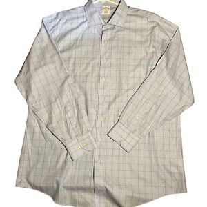 Men’s Brooks Brothers X-Large Regent Fit Dress Shirt – Gray Check Office shirt